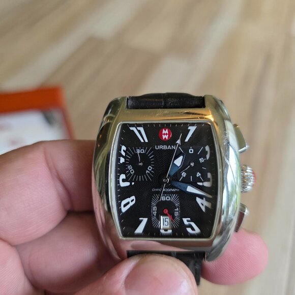 FREE@! Michele Urban Chronograph MWO2DOO Black Dial Watch - Picture 5 of 11